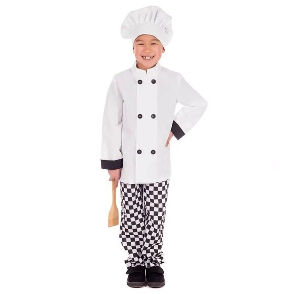 MORPH COSTUMES Kids SMALL Cook Kitchen CHEF Uniform Jacket Pants Hat NOP NEW - Picture 1 of 7